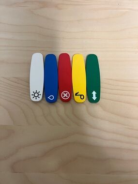 Duplo Train Set Track Action Bricks Set Of 5, green, blue, red, yellow, white